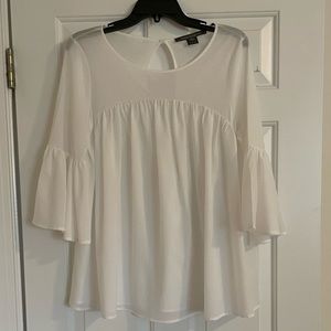 French connection white flowy top - size small